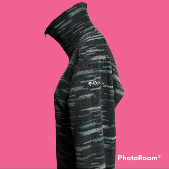 Columbia Ladies S Black & Grey Fleece Pullover 1/4 Zip Jacket with Pink Zipper - Picture 9 of 15